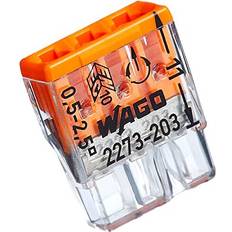 Kopp Wago 33346421 Compact Connection Box 3-Wire Terminal 0.5-2.5 mm2 Contents Pieces, Transparent/Orange, 100 Stück