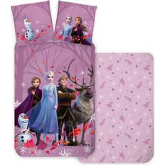 Sengetøj frost Licens Frost Junior sengetøj 100x140 Lyserødt Anna, Elsa, Kristoffer, Sven