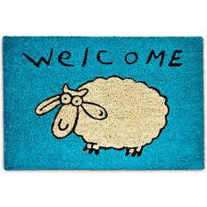 Relaxdays Coconut Fibre SHEEP Welcome Blue