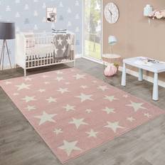 Paco Home Moderner kurzflor kinderteppich sternendesign kinderzimmer pastell