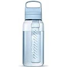 Lifestraw Go Serie BPA-freie Trinkflasche mit Wasserfilter 1l für Reisen und den täglichen Gebrauch entfernt Bakterien, Parasiten, Mikroplastik und verbessert den Geschmack, Icelandic Blue blau