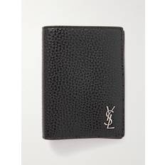 Saint Laurent Portefeuilles Saint Laurent Tiny Cassandre Logo-Appliquéd Full-Grain Leather Bifold Wallet - Men - Black