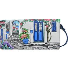 Anna by Anuschka Women s Hand-Painted Genuine Leather Wallet On A String - Magical Greece