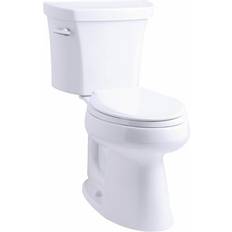 Toilets Kohler K-3999-RA 1.28 GPF Two-Piece Comfort Height Elongated Toilet with 12" Rough In and Right Hand Trip Lever from the Highline Collection White White