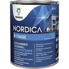 Teknos Classic akrylatfärg 0,9L Träfasadsfärg Vit