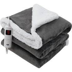 GlamHaus Heated Electric Fleece Blankets Grey (160x)