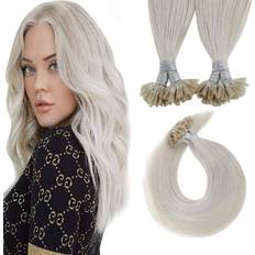 LaaVoo LAAVOO 22 Inch Platinum Blonde Real Human Hair Extensions U Tip Hair Extensions Blonde