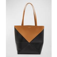 Black - Suede Totes & Shopping Bags Loewe Medium Puzzle Bicolor Tote Bag