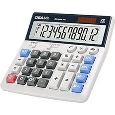 Osalo OSALO Desktop Calculator Extra Large LCD Display 12-Digit Big Number Accounting Calculator with Giant Response Button Battery & Solar Powered Perfect