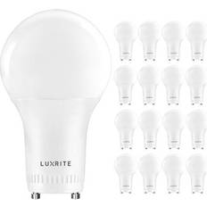 Light Bulbs Luxrite 60-Watt EQ A19 Cool White GU24 Pin Base Dimmable LED Light Bulb 16-Pack LR21462-16PK