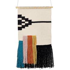 Beige Décorations Murales Beliani Cotton Hanging with Tassels Wall Decor