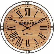 Horloges Atmosphera Pendule Style Colonial Ø 58 cm Bois Et Métal Marron Horloge murale