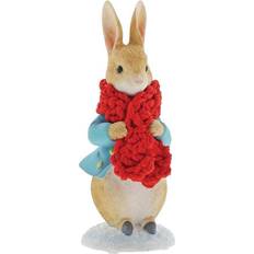 Beatrix Potter Rabbit Figurine In a Festive Scarf, Ornament/Baby Gift, 7cm