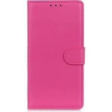 MAULUND OnePlus 12 Litchi Läder Plånboksfodral Pink