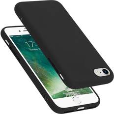 Cadorabo LIQUID SCHWARZ, Apple iPhone 7 8 SE2 2020 Case for Apple iPhone 7 7S 8 SE 2020 Cover Protection TPU Silicone Gel Black