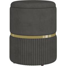 Furniture Homcom Pouffe Round Foot