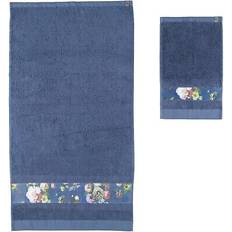 Essenza Fleur Håndklæde B 70 x L 140 cm Blå (140x70cm)