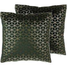 Beliani of 2 Velvet Cushions Geometric Green (45x45cm)