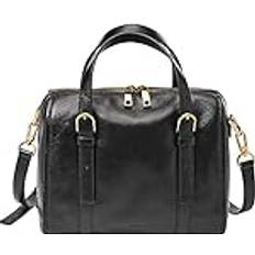 Leder - Schwarz Messengertaschen Fossil carlie satchel umhängetasche handtasche tasche black schwarz neu