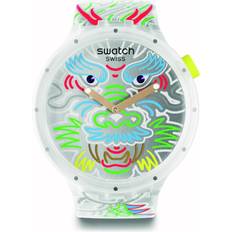 Ure Swatch Dragon In Cloud Silver Transparent Silicone SB05Z102