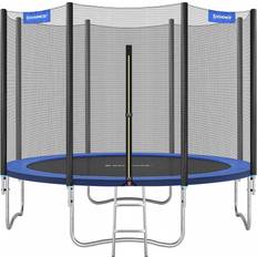 Studsmatta 305 Songmics Trampolin mit Sicherheitsnetz gepolsterten Stangen, Blau 305 cm Blau, 305 cm
