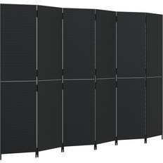 Sort Rumdelere på tilbud vidaXL 6 Paneler Polyrattan Sort Rumdeler