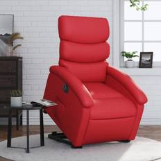 Rojo - Sillón reclinable Sillones vidaXL Elevable Eléctrico Cuero Artificial Rojo Sillón