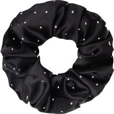 MELIA Sort Satin Scrunchie m/sten