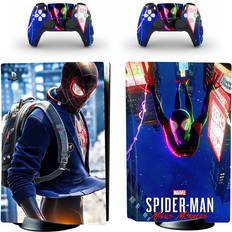 Skin Sticker for PS5 Console Controller Disc Version Spiderman Miles Morales #1