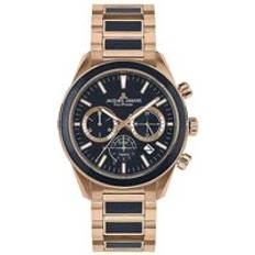 Jacques Lemans Eco Power Solar Chronograph Rose Gold Plated & Apple Skin Bracelet Black