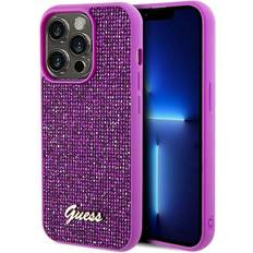 Apple iPhone 14 Pro - Metal Fundas de teléfono móvil Guess Funda Para Apple Iphone 14 Pro Color Fucsia Con Brillantes Y Logo Dorado Guhcp14lpmsdgsf