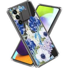 MAULUND Samsung Galaxy A35 5G Fleksibelt Plastik Cover m. Motiv Blå Blomster