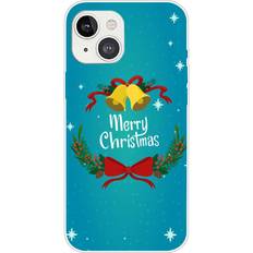 MAULUND iPhone 15 Fleksibelt Plastik Jule Cover Merry Christmas Juleklokker