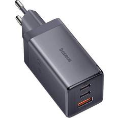 Baseus Wall charger GaN5 2x USB-C USB 65W cable 1m grey