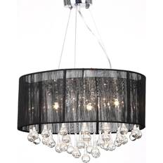 vidaXL 85 Crystals Black Lámpara Colgante 45cm