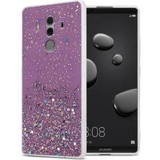 Cadorabo Purple Case for Huawei MATE 10 PRO Cover Protection TPU Silicone Gel Back case with sparkling glitter