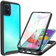 CENHUFO for Samsung Galaxy A71 Case, with Built-in Screen Protector Military Grade Shockproof Clear Cover 360° Full Body Protective Rugged Bumper Pho