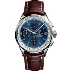 Breitling A13315351C1P2 Premier Chronograph 42 Blå/Läder
