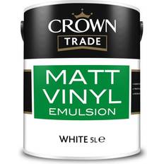 Crown Wall Paints - White Crown Crown Trade Matt Vinyl Emulsion Wall Paint White