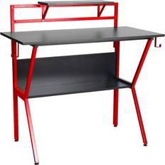 Ergonomic 2 Tier Gaming Desk - Red