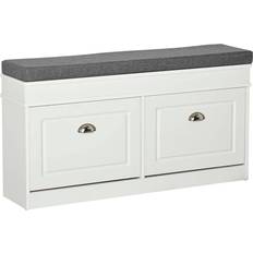 Storage Benches Homcom Shoe White/Grey Storage Bench 104x55cm