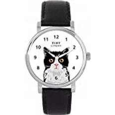 White Ladies Black Cat Head Watch