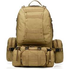 Greenzech Mud color 50L 600D Military Nylon Outdoor Sports Rucksack Backpack Camping Hiking Camouflage Shoulder Bag Pack