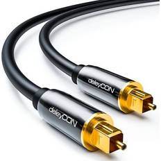 DeleyCON 3m toslink audio audiokabel metallstecker lwl spdif 5mm