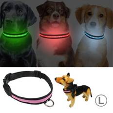 Prylex Hund-halsband med LED belysning M Storlek: