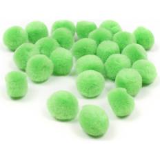 Bright Green Pom Poms 2cm 25 Pack