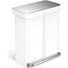 Cleaning Equipment & Cleaning Agents Simplehuman Hands-Free Dual Compartment Recycling Kitchen Step Trash Can with Lid 15.32gal