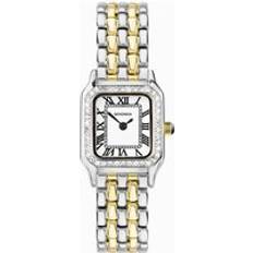 Monica Ladies Two Tone Alloy Case & Bracelet with Stone Set Bezel & White 40640