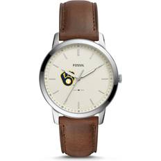 Fossil Brown Milwaukee Brewers Minimalist Leather