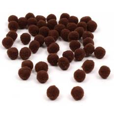 Dark Brown Pom Poms 7mm 50 Pack